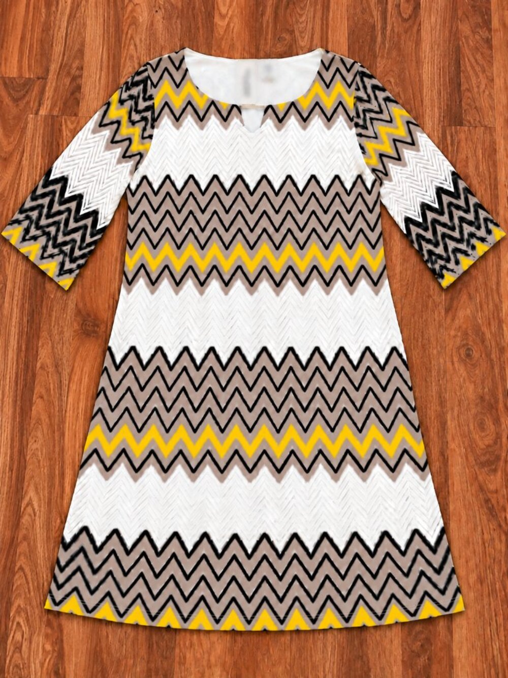 Tacera Chevron Crochet Lace Keyhole Shift Dress Plus Size 2X
